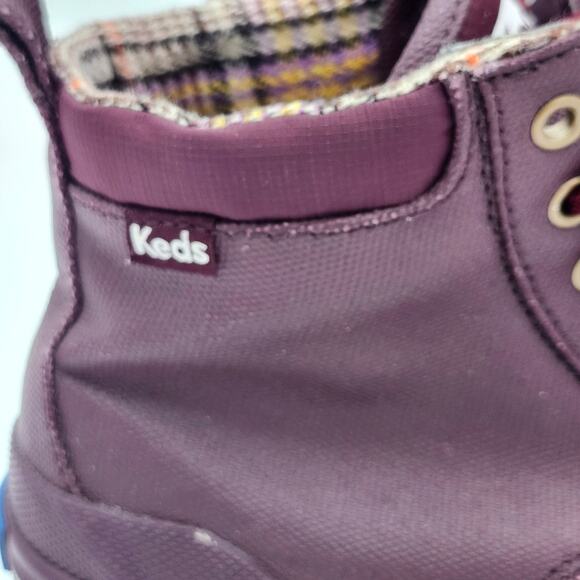 Keds Scout Fabric Lined Waxed Rain Ankle Bootie Burgundy Sneakers Size 7.5 S0048 - Picture 10 of 13